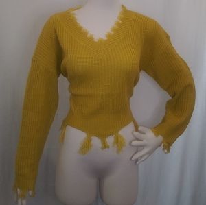 Yellow Fringe Sweater